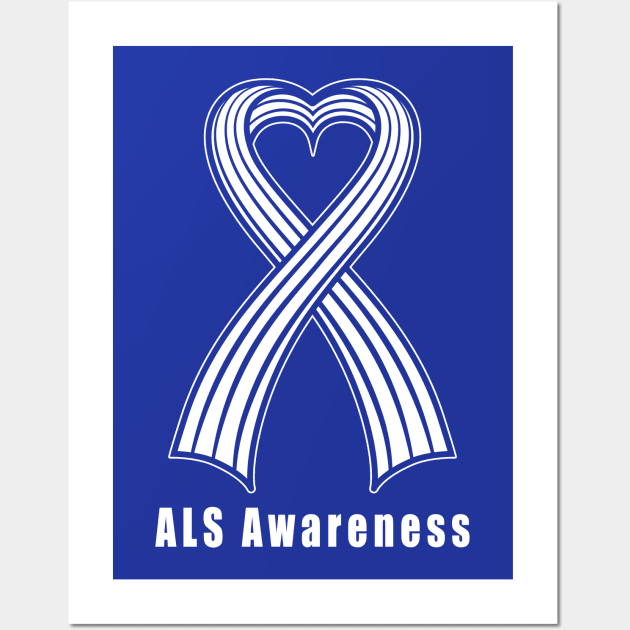 ALS Awareness Heart Ribbon Wall Art by PenguinCornerStore